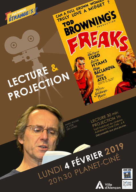 Affiche de la soirée lecture et projection Freaks